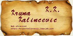 Kruna Kalinčević vizit kartica